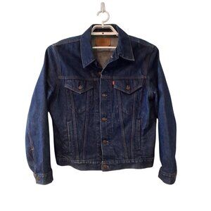 LEVIS LEVI STRAUSS JEAN JACKET vintage mens 42 dark wash USA 70506 0216 trucker